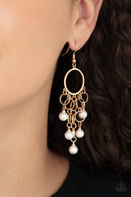 Load image into Gallery viewer, Gold Pearl Dangly Earrings
